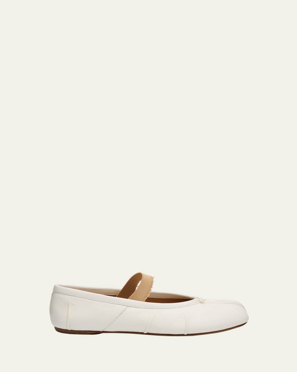 Tabi Sheepskin Mary Jane Ballerina Flats
